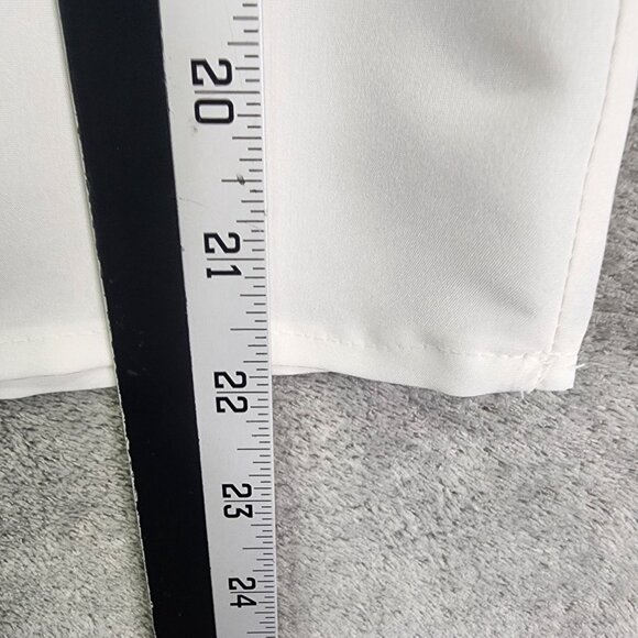 Womens White Michelle Stuart Sheer Blouse Crew Neck Short Sleeve Back Button S - Picture 6 of 7